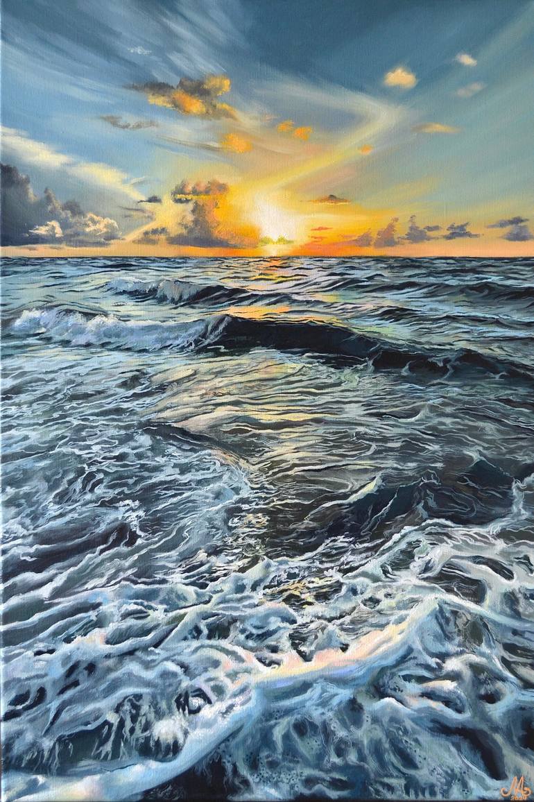 Glow of the waves Painting by Anna Mamonkina | Saatchi Art