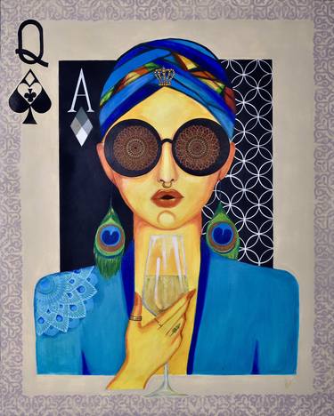 Original Art Deco Women Paintings by Varsha Perera