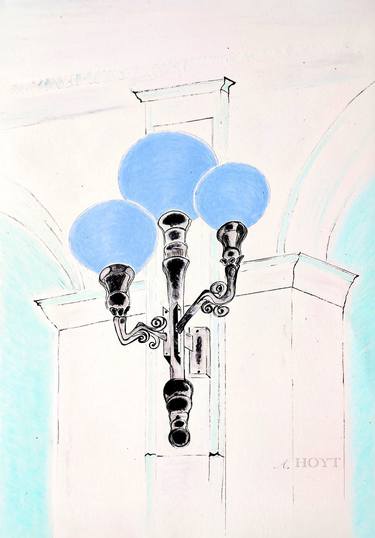 Original Impressionism Architecture Drawings by Alexandra Hoyt