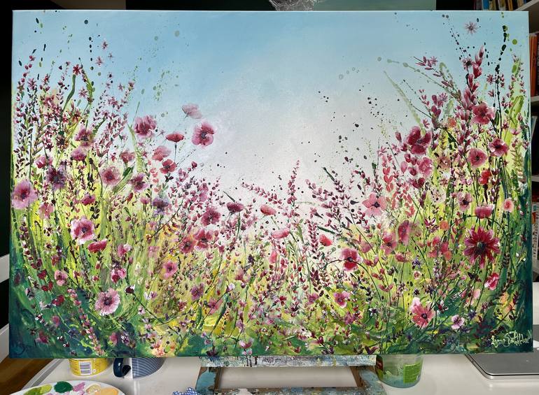 Original Abstract Floral Painting by Emma Sian Pritchard