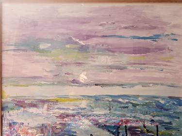 Original Abstract Expressionism Beach Mixed Media by Anisa Zafar