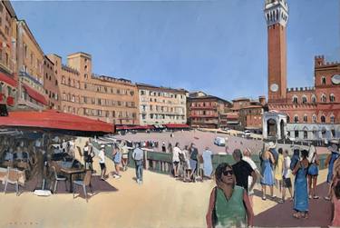 Original Figurative Cities Paintings by Andrew Hird