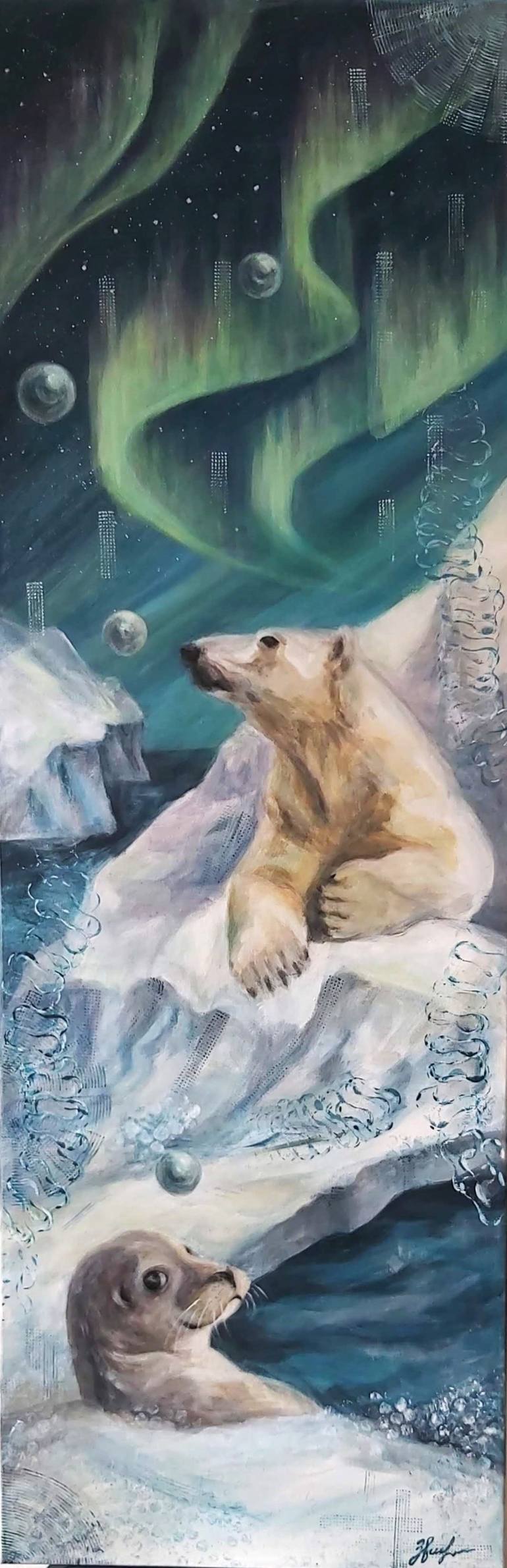 Original Futurism Fantasy Painting by Olena Noizet