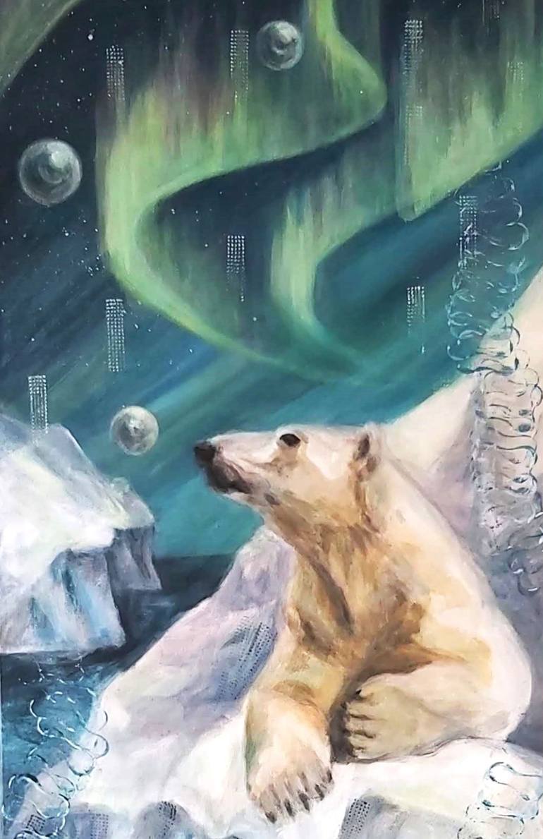 Original Futurism Fantasy Painting by Olena Noizet