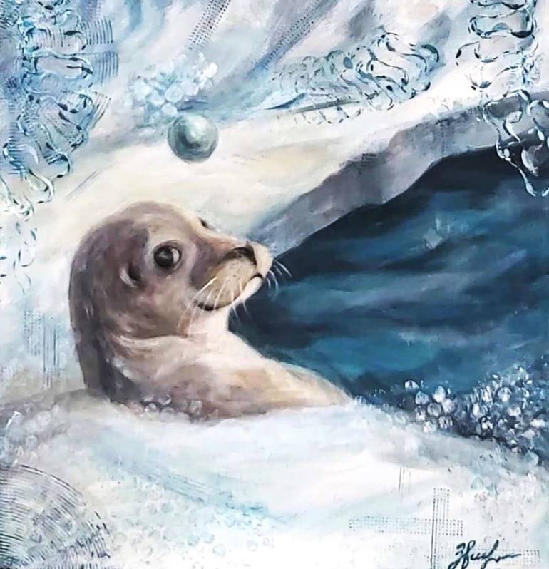 Original Futurism Fantasy Painting by Olena Noizet