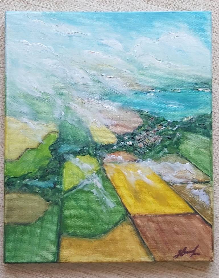 Original Color Field Painting Landscape Painting by Olena NOIZET