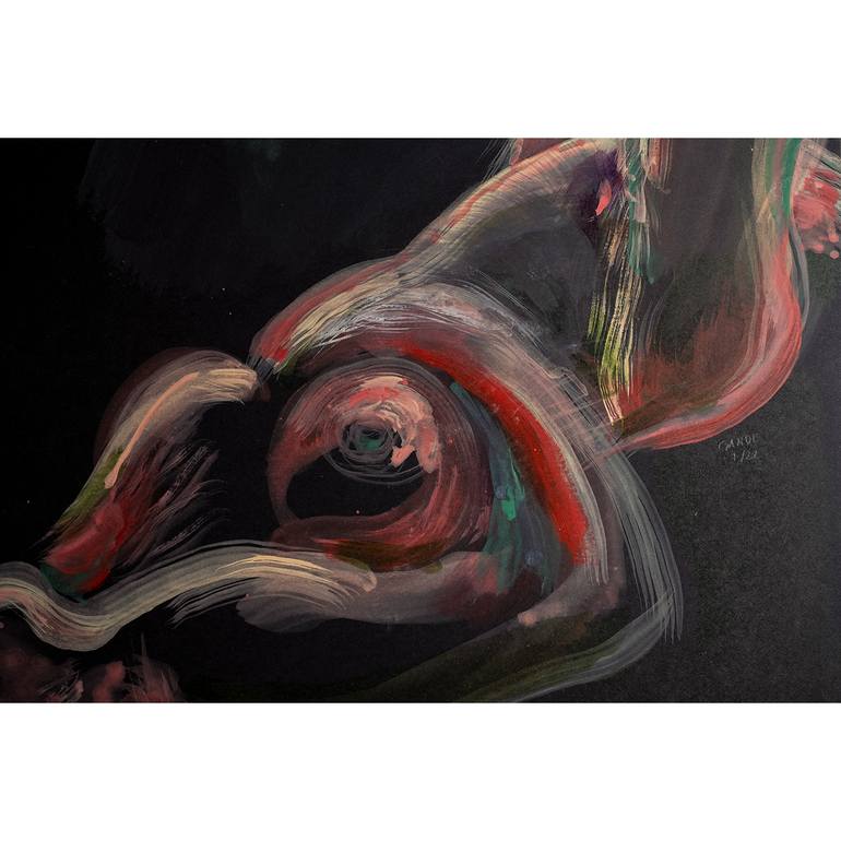 Original Abstract Expressionism Erotic Painting by Sylke Gande