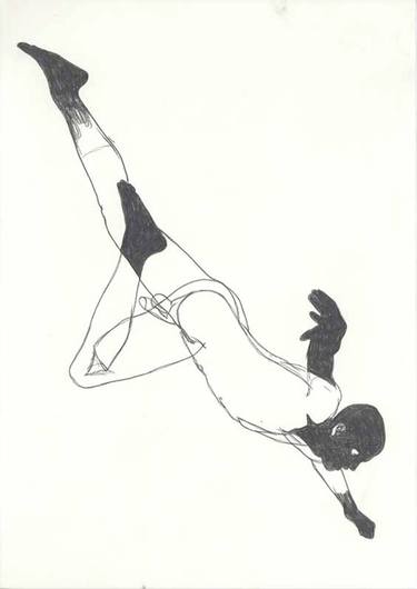 Original Black & White Body Drawing by Achim Anders