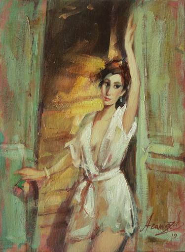 Original Figurative Women Paintings by Aramazd Petrosyan