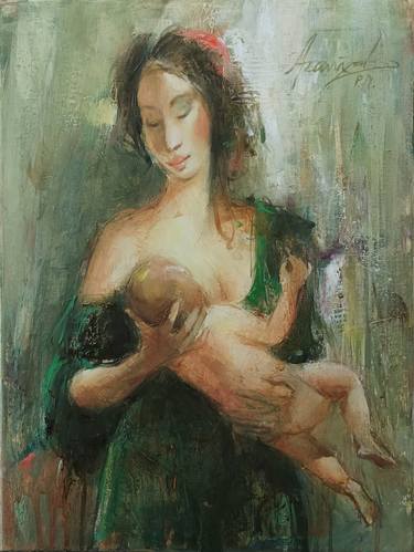 Original Figurative Women Paintings by Aramazd Petrosyan