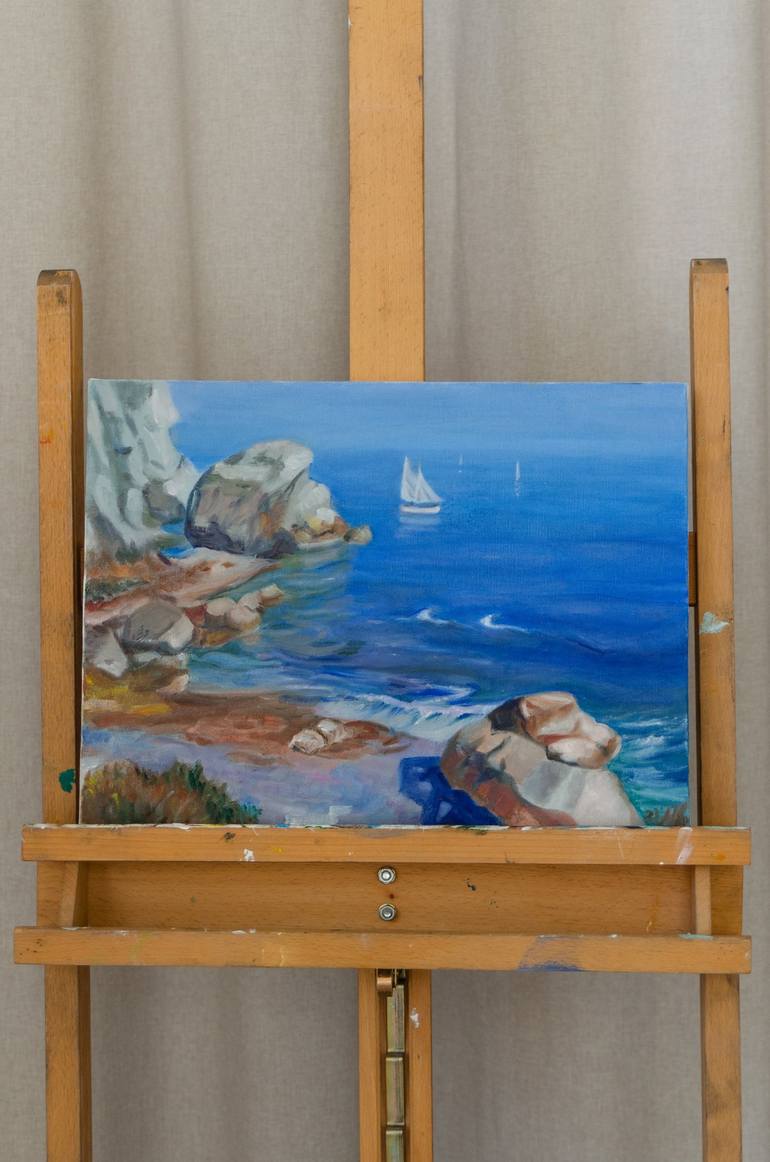 Original Classicism Beach Painting by Anastasia Brattseva