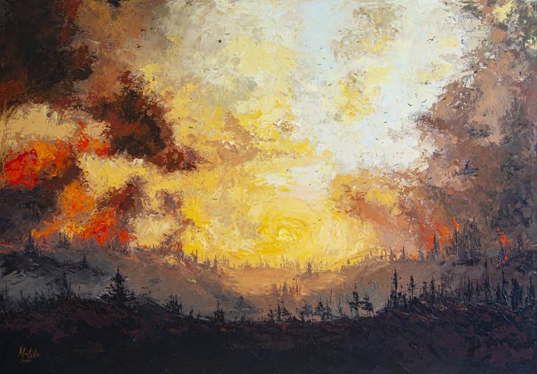 Print of Abstract Expressionism Landscape Paintings by Abstract Vibes