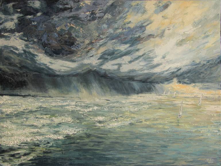Print of Abstract Expressionism Seascape Paintings by Abstract Vibes