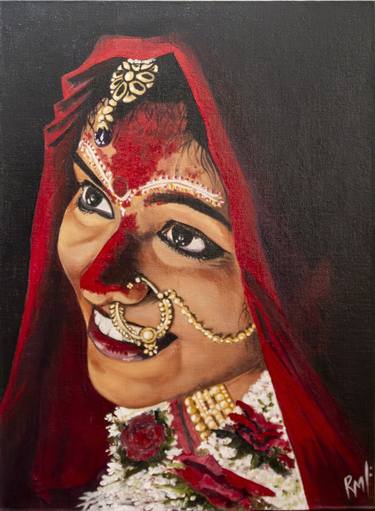Original Portraiture People Painting by Roop Mukhopadhyay