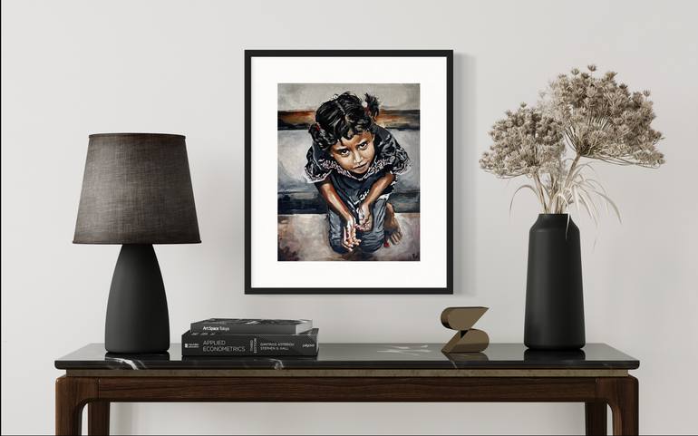 Original Abstract Expressionism Children Painting by Roop Mukhopadhyay