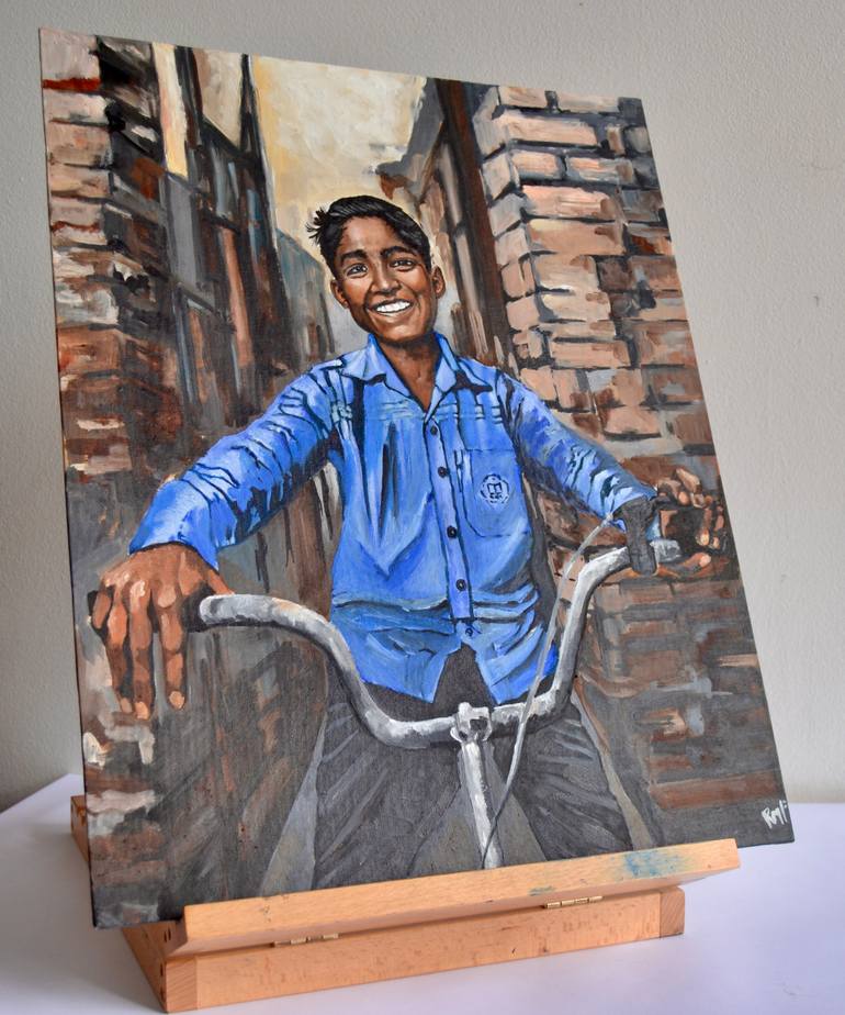 Original Abstract Children Painting by Roop Mukhopadhyay