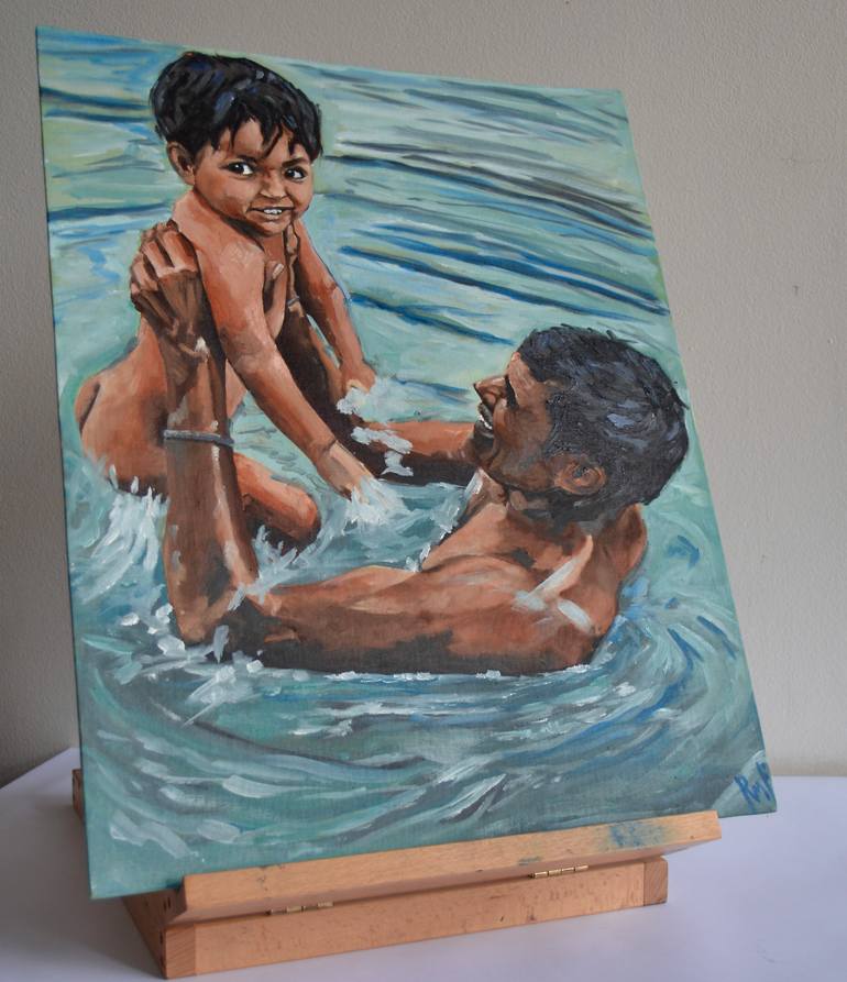 Original Abstract People Painting by Roop Mukhopadhyay