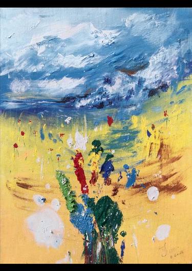 Original Post-impressionism Beach Painting by tanyarat patompongnitigon