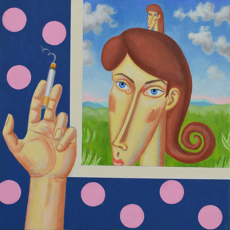 Original Surrealism People Painting by Jim Radakovich