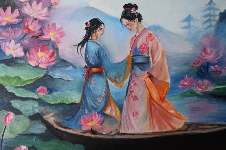 Original Classicism Boat Painting by Aanchal Singh