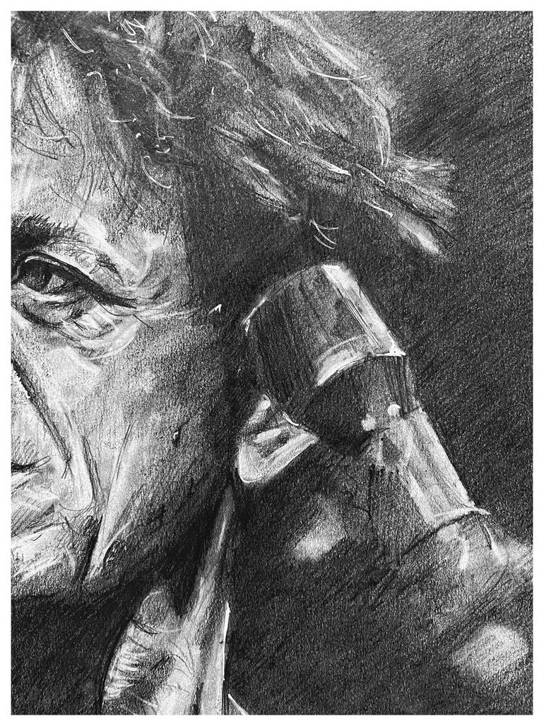 Original Black & White Music Drawing by Jakub Kossakowski