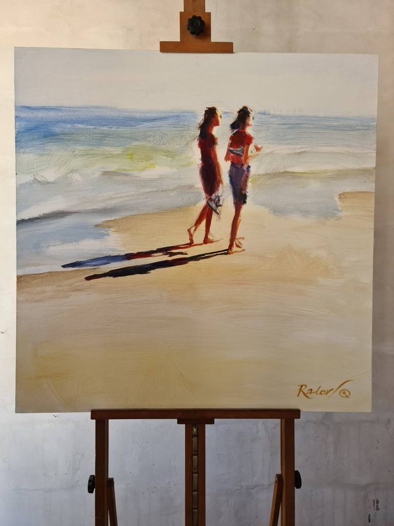 Original Figurative Beach Painting by Slava Radov