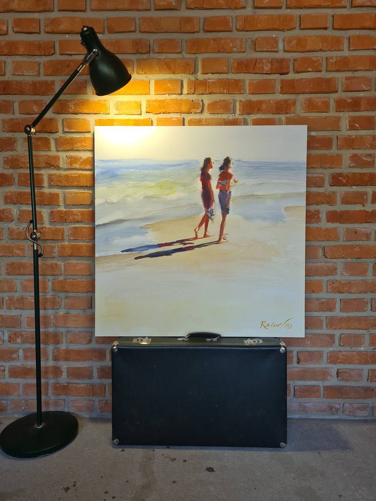 Original Figurative Beach Painting by Slava Radov