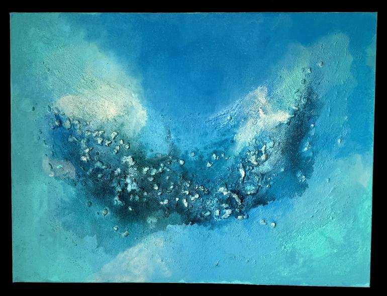 Original Abstract Water Mixed Media by AJ McDowell