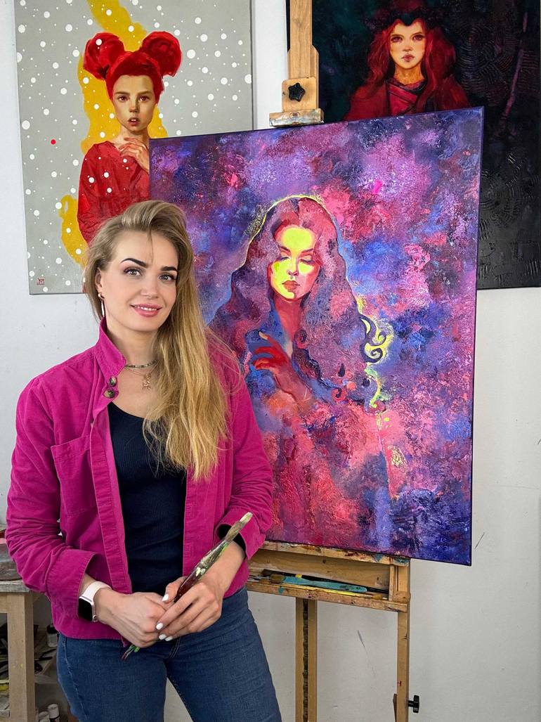 Original Abstract Fantasy Painting by Juliette Brekman