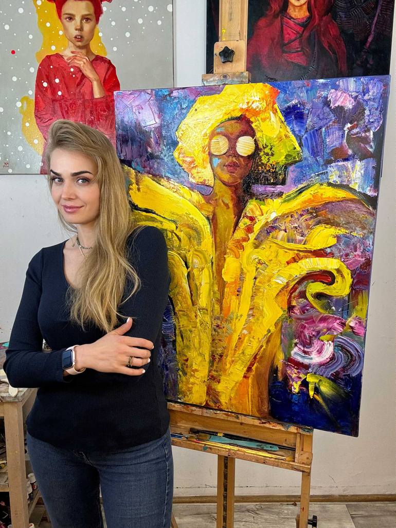 Original Abstract Expressionism Women Painting by Juliette Brekman