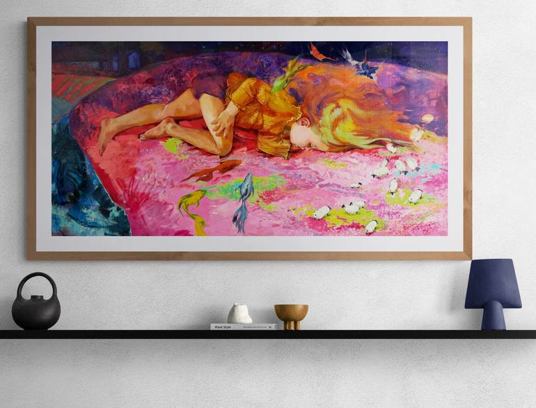 Original Futurism Children Painting by Juliette Brekman