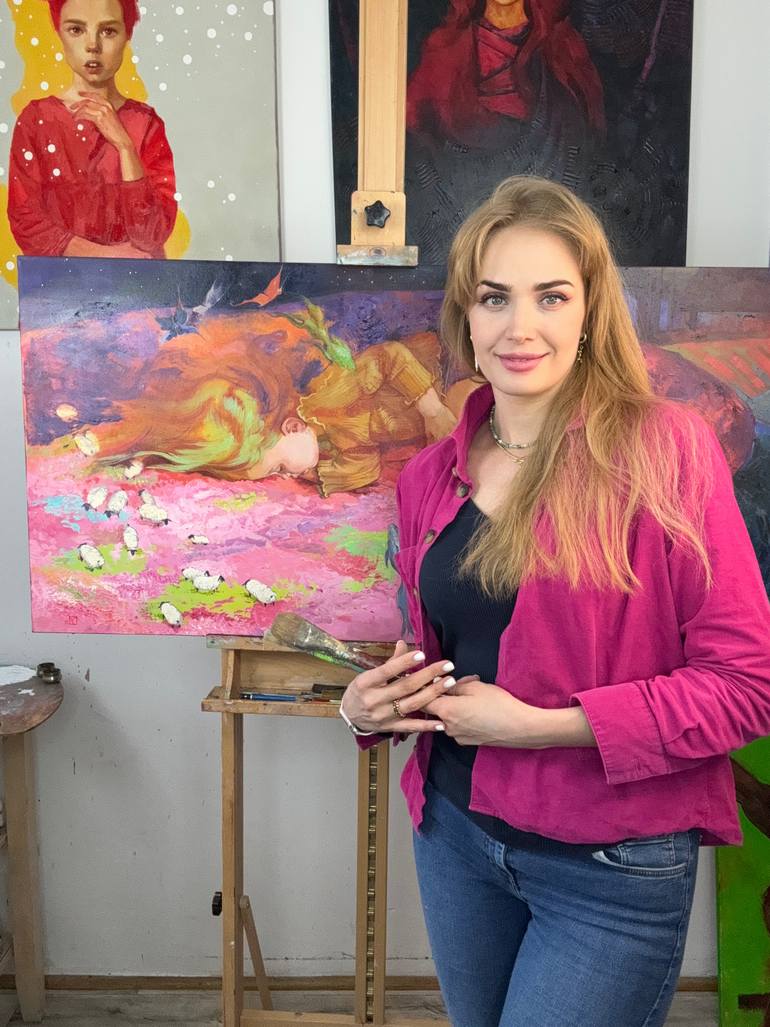 Original Futurism Children Painting by Juliette Brekman