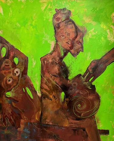 Original Futurism Abstract Painting by Juliette Brekman