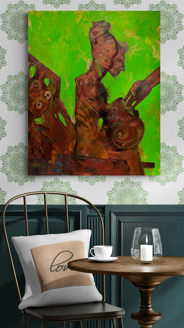 Original Futurism Abstract Painting by Juliette Brekman