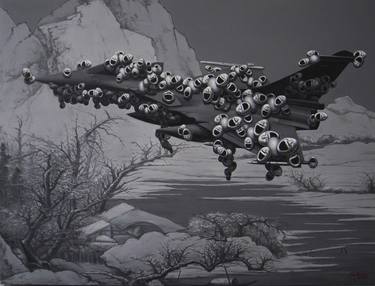 Original Black & White Landscape Painting by QiuChi Chen