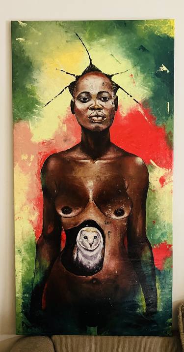 Original Abstract Expressionism Nude Painting by Patrick Adegbembo