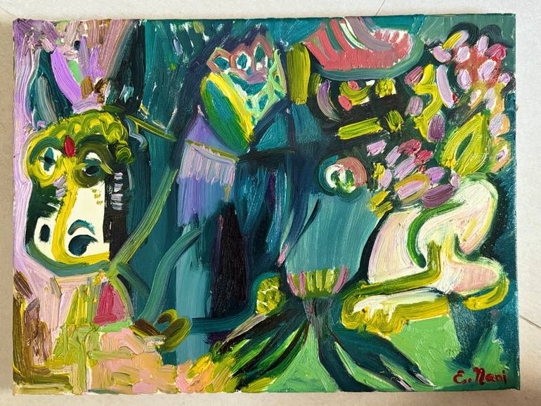 Original Expressionism Animal Painting by Elena Nanieva