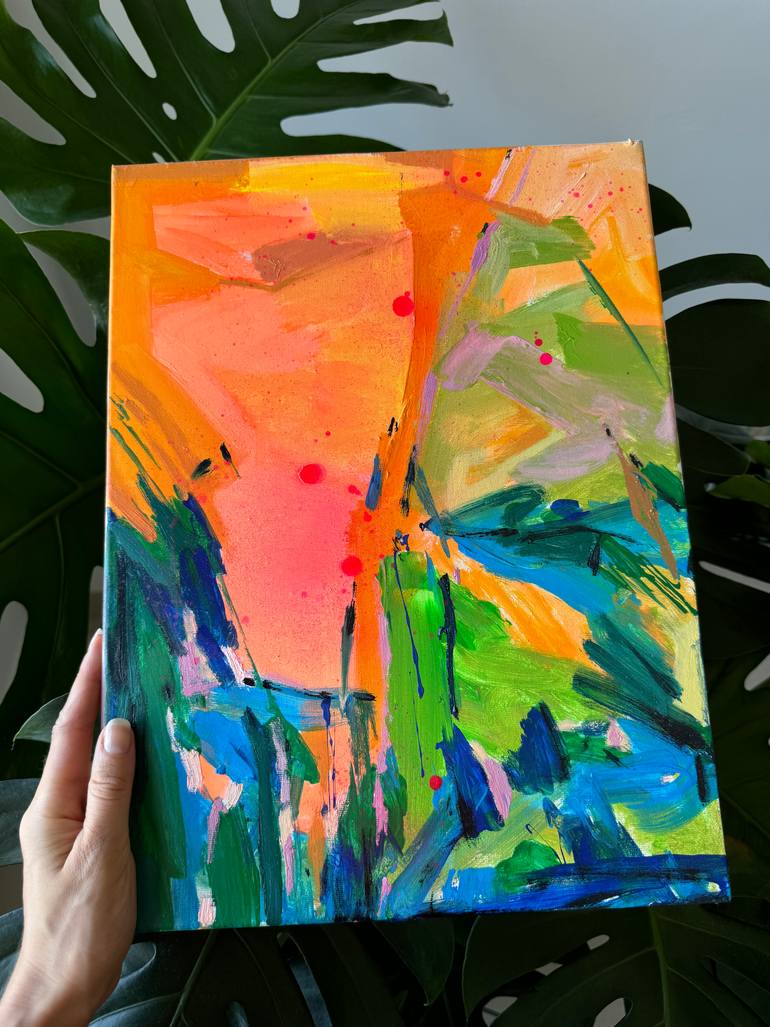 Original Abstract Landscape Painting by Elena Nanieva