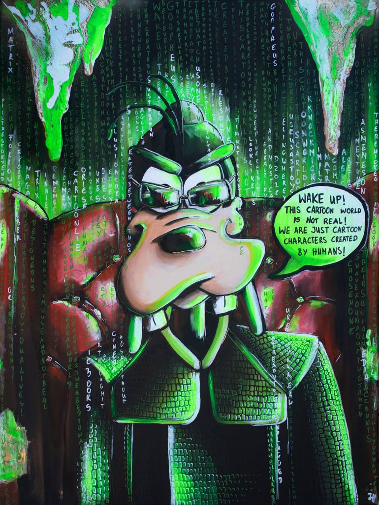 Original Cartoon Painting by Julia Hirschfeld  Illustration Art on Canvas  Goopheus