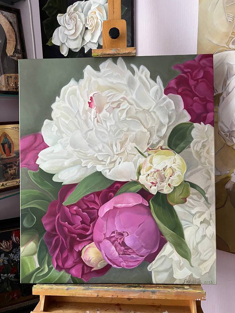 Original Realism Floral Painting by Natalia Danyliuk