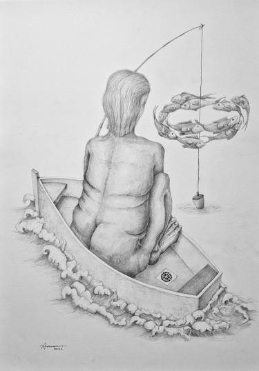 Original Expressionism Boat Drawings by Ausonio Rodrigues