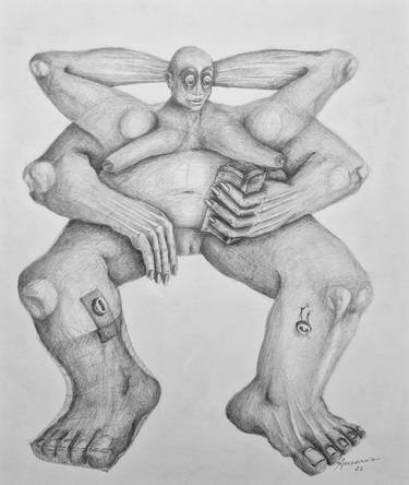 Original Expressionism Body Drawings by Ausonio Rodrigues