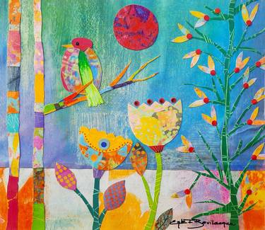 Original Figurative Garden Collage by Bevilacqua Egle Formigoni