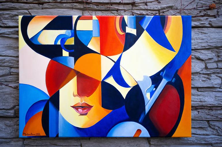 Original Cubism Fantasy Painting by Marie Baboučková