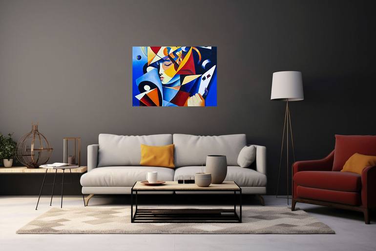 Original Cubism Geometric Painting by Marie Baboučková