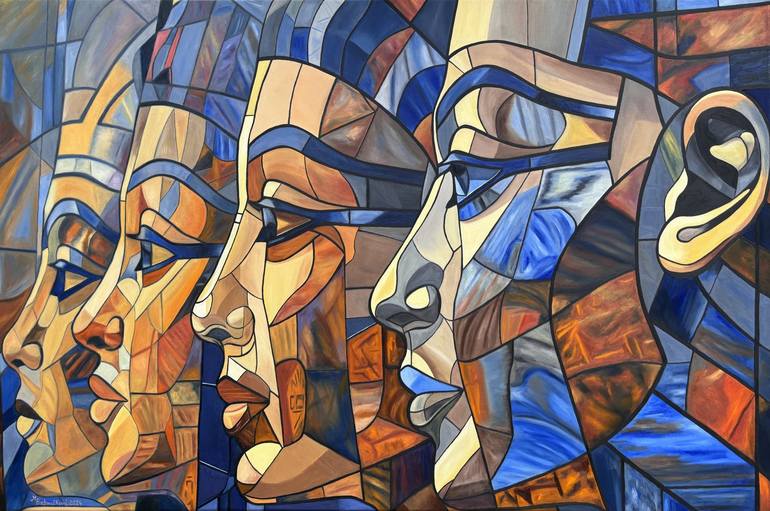 Original Cubism People Paintings by Marie BaboučKová