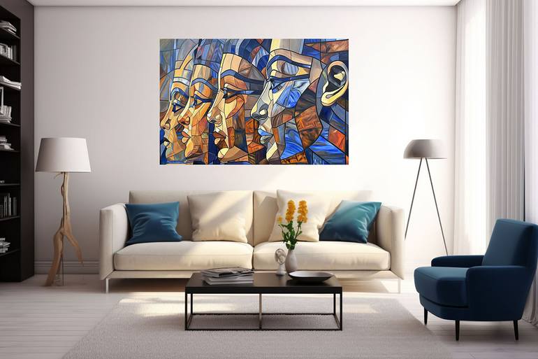 Original Cubism People Painting by Marie BaboučKová