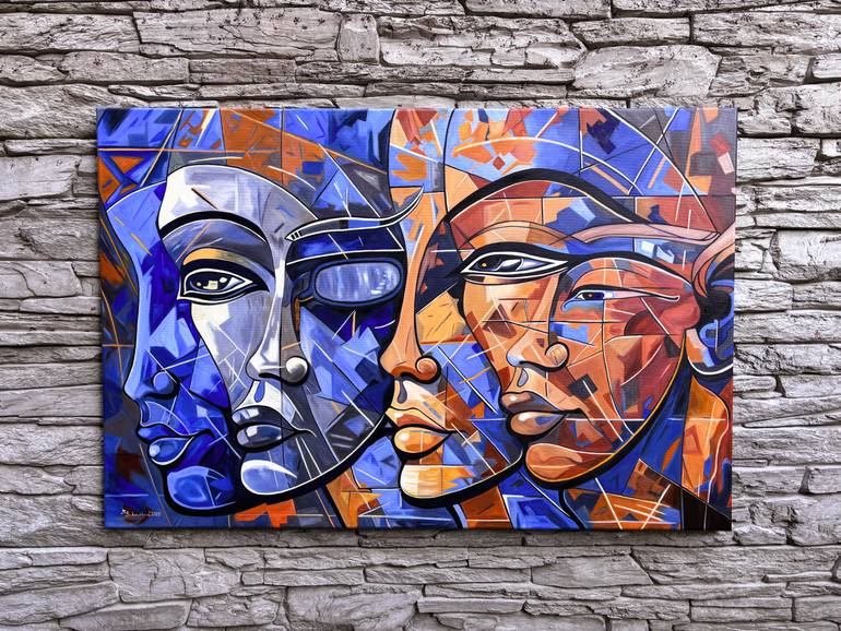 Original Cubism Men Painting by Marie BaboučKová