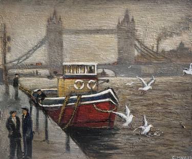 Original Modernism Boat Paintings by chris may