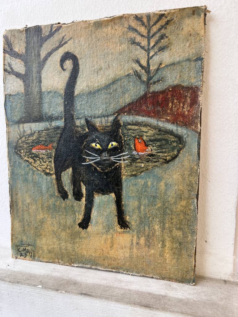 Original Contemporary Cats Painting by chris may